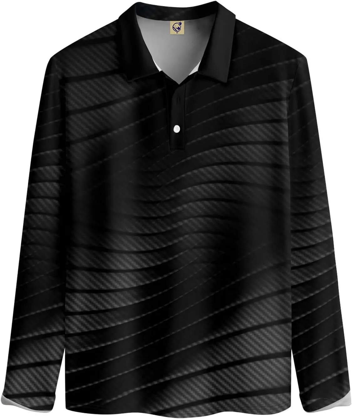 RTRDE Men's T Shirt Lapel Long Sleeve Printed Casual Top Loose Sports Shirt Shirts, M-4XL