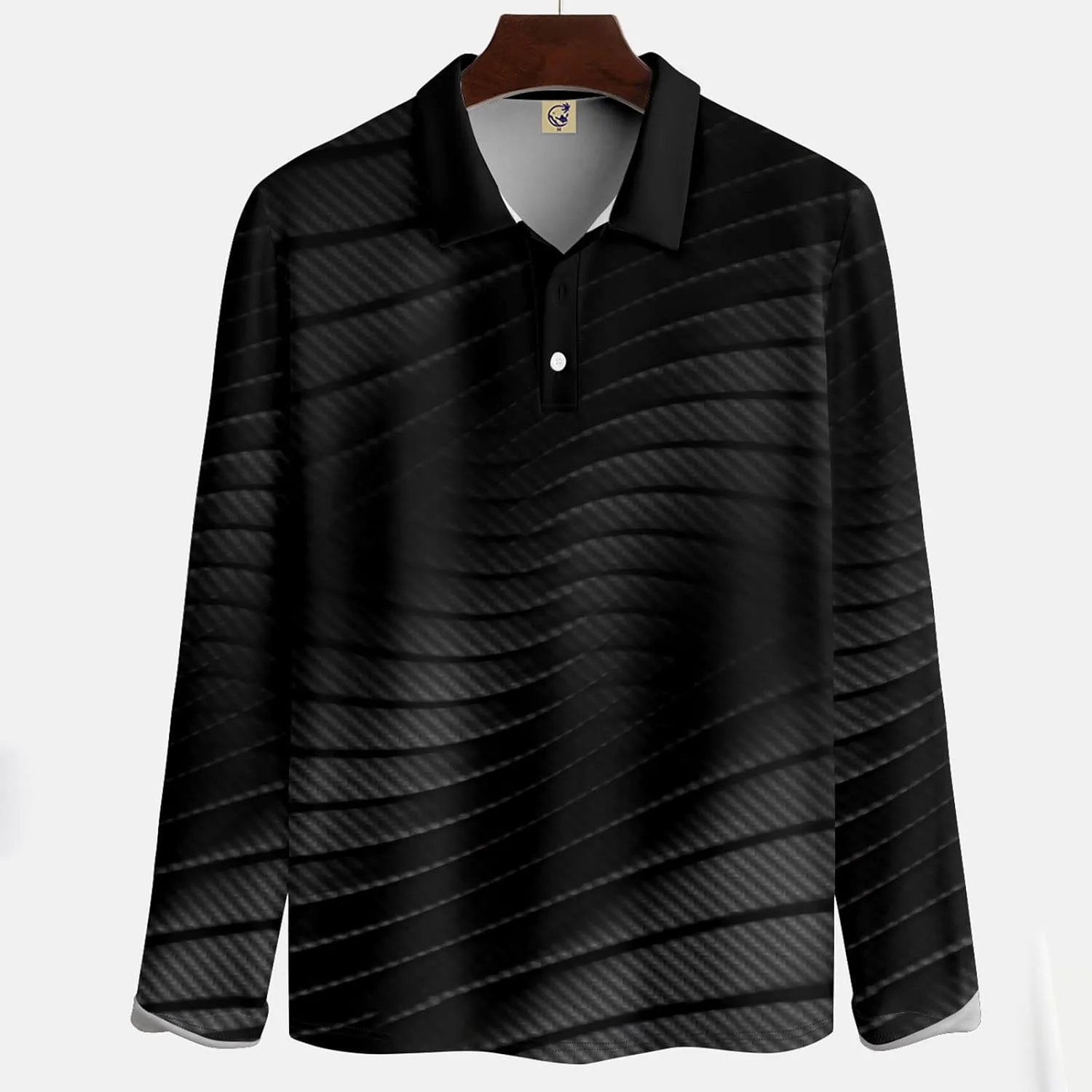 RTRDE Men's T Shirt Lapel Long Sleeve Printed Casual Top Loose Sports Shirt Shirts, M-4XL