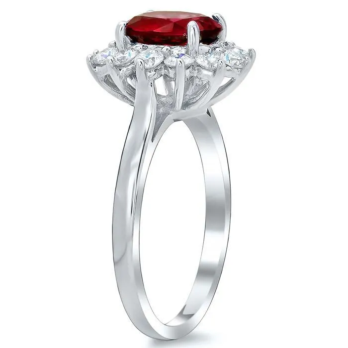 Ruby Halo Engagement Ring