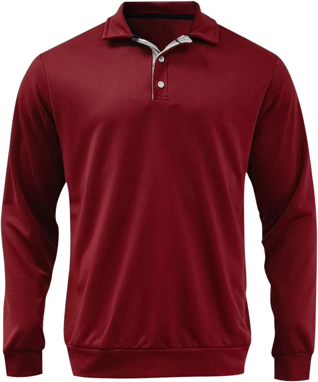 Rugby Shirts for Men Long Sleeve Button Down Collared Sweatshirt Casual Loose Fit Golf Polo Shirt Mens Fall Tops
