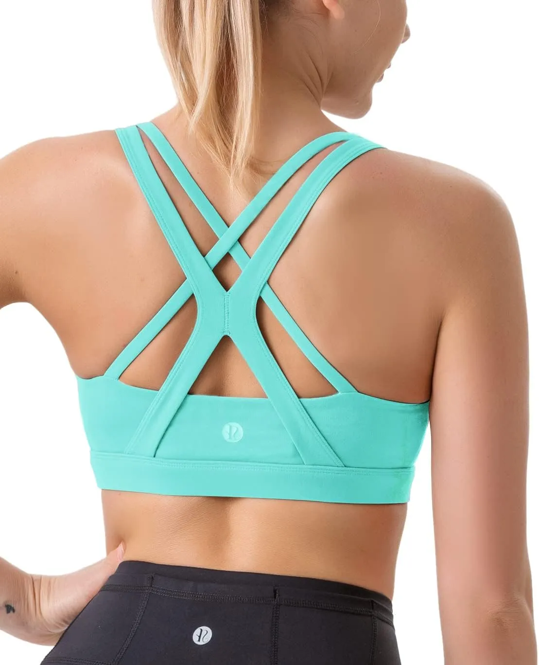 RUNNING GIRL Sports Bra for Women, Medium-High Support Criss-Cross Back Strappy Padded Sports Bras Supportive Workout Tops