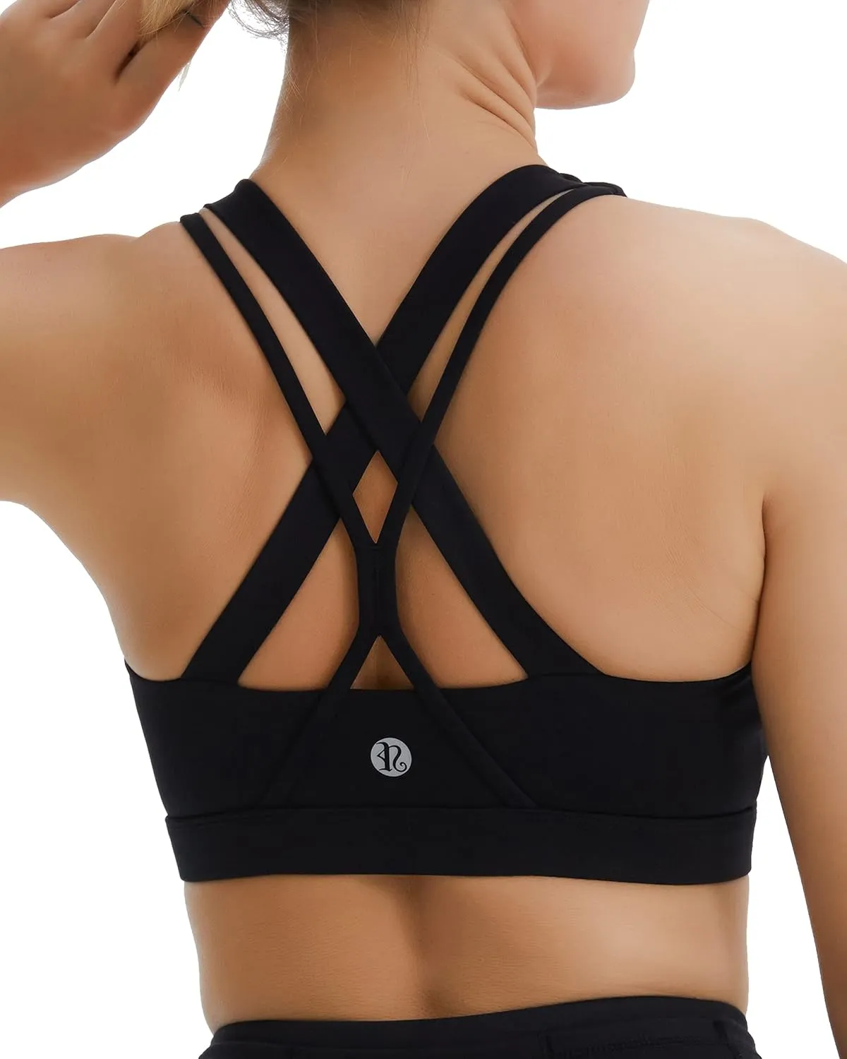 RUNNING GIRL Sports Bra for Women, Medium-High Support Criss-Cross Back Strappy Padded Sports Bras Supportive Workout Tops