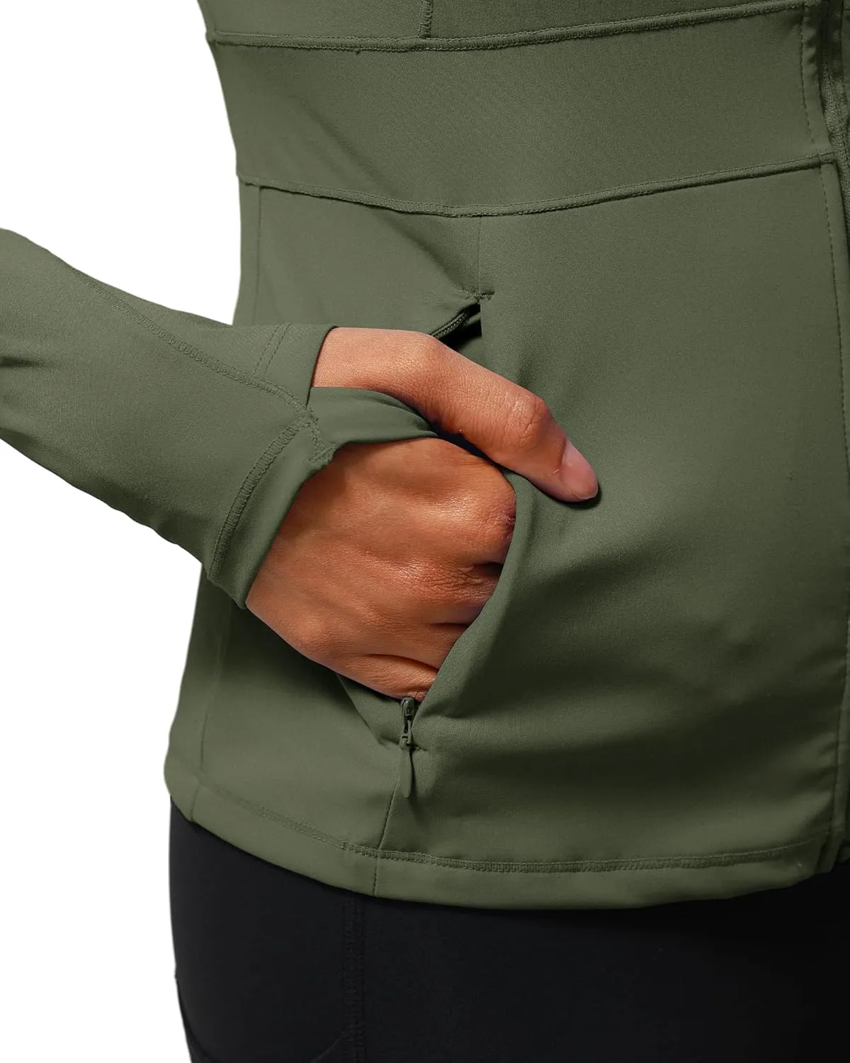 RUNNING GIRL Workout Jackets for Woman, Ultra Soft Zip Up Jacket for Yoga Running, BBL Jacket with Pockets and Thumb Holes