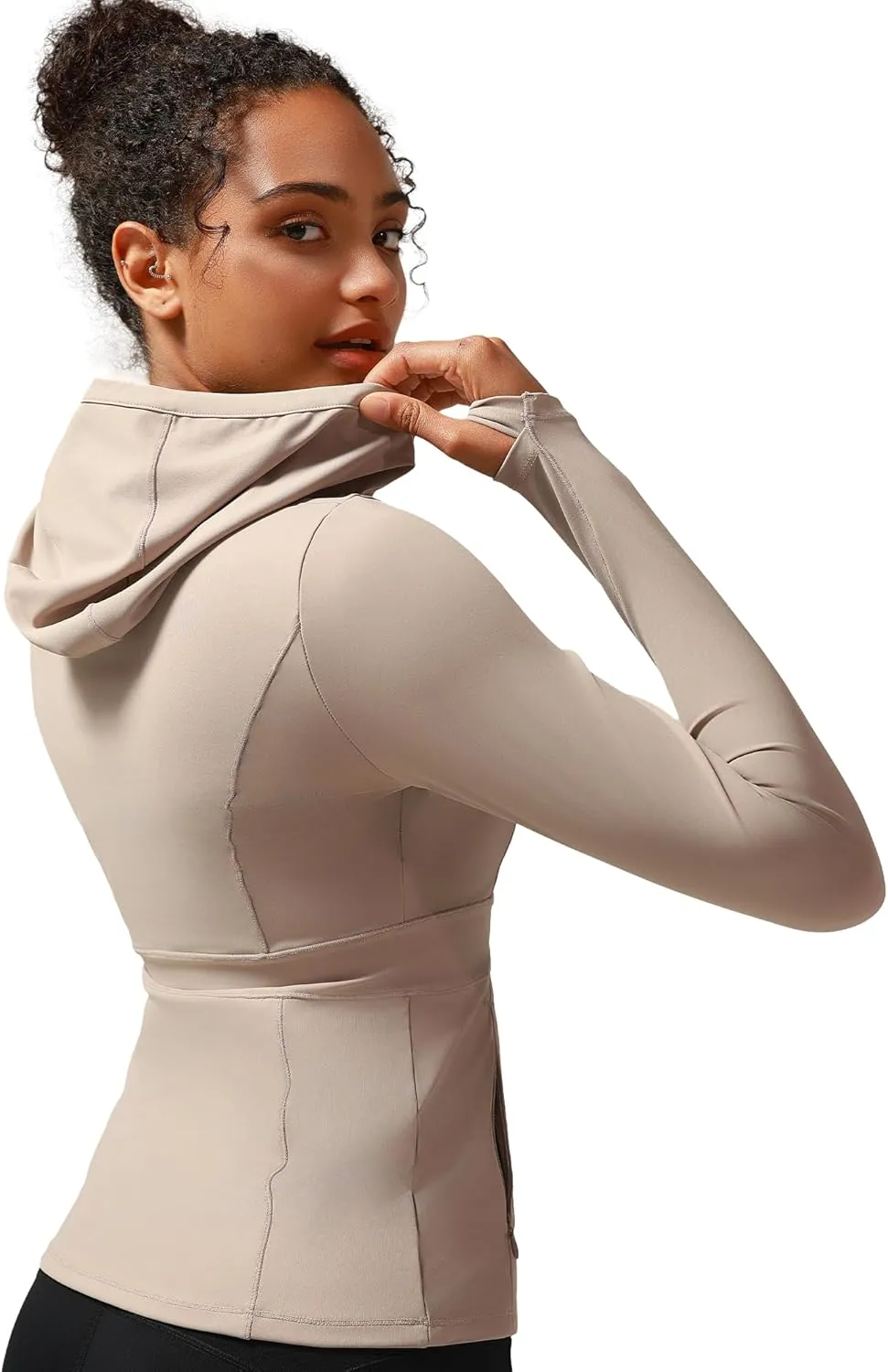 RUNNING GIRL Workout Jackets for Woman, Ultra Soft Zip Up Jacket for Yoga Running, BBL Jacket with Pockets and Thumb Holes
