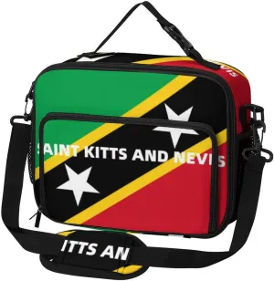 Saint Kitts And Nevis Flag Large Insulated Lunch Bag Reusable Lunch Cooler Bags Tote for Work Picnic Outdoor
