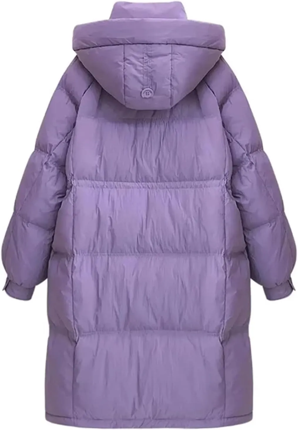 SaoBiiu Women Long Jacket Loose Waist Hooded Padded Warm Parkas Coat Knee Length Cotton Jackets