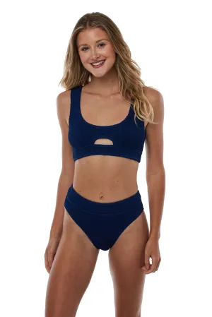 Sardinia Front Cut Out One Size Bikini TOP ONLY (Navy Blue)