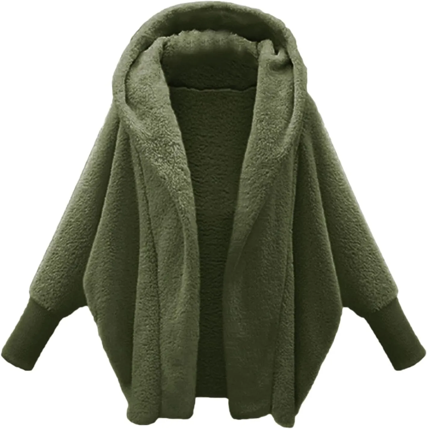 SHAOBGE Athletic Jacket Women Womens Winter Long Sleeve Solid Fuzzy Fleece Open Front Hooded Cardigans Juniors Long