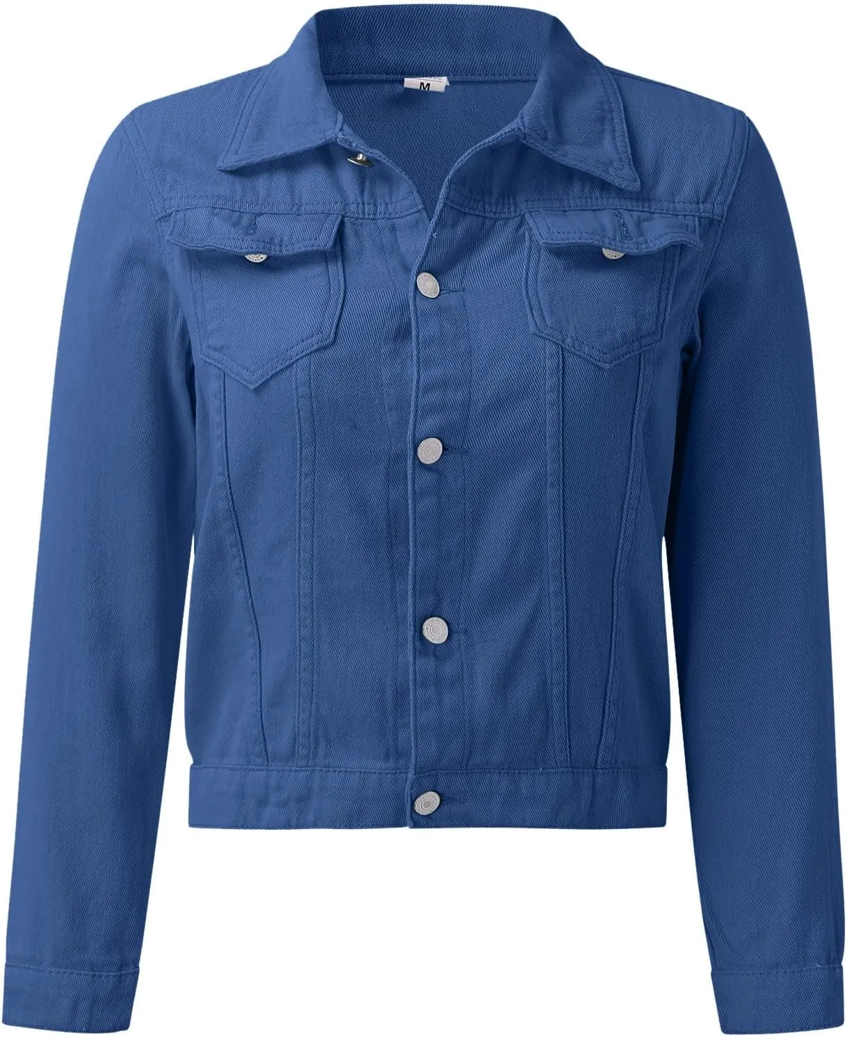 SHAOBGE Denim Duster Jacket for Women Women's Basic Solid Color Button Down Denim Cotton Jacket Stretch Jean Jackets for