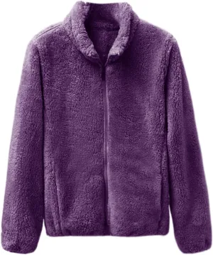 SHAOBGE Oversized Jacket for Women Women's Winter Zipper Fluffy Wool Teddy Casual Coat Zipper Women plus Size Winter