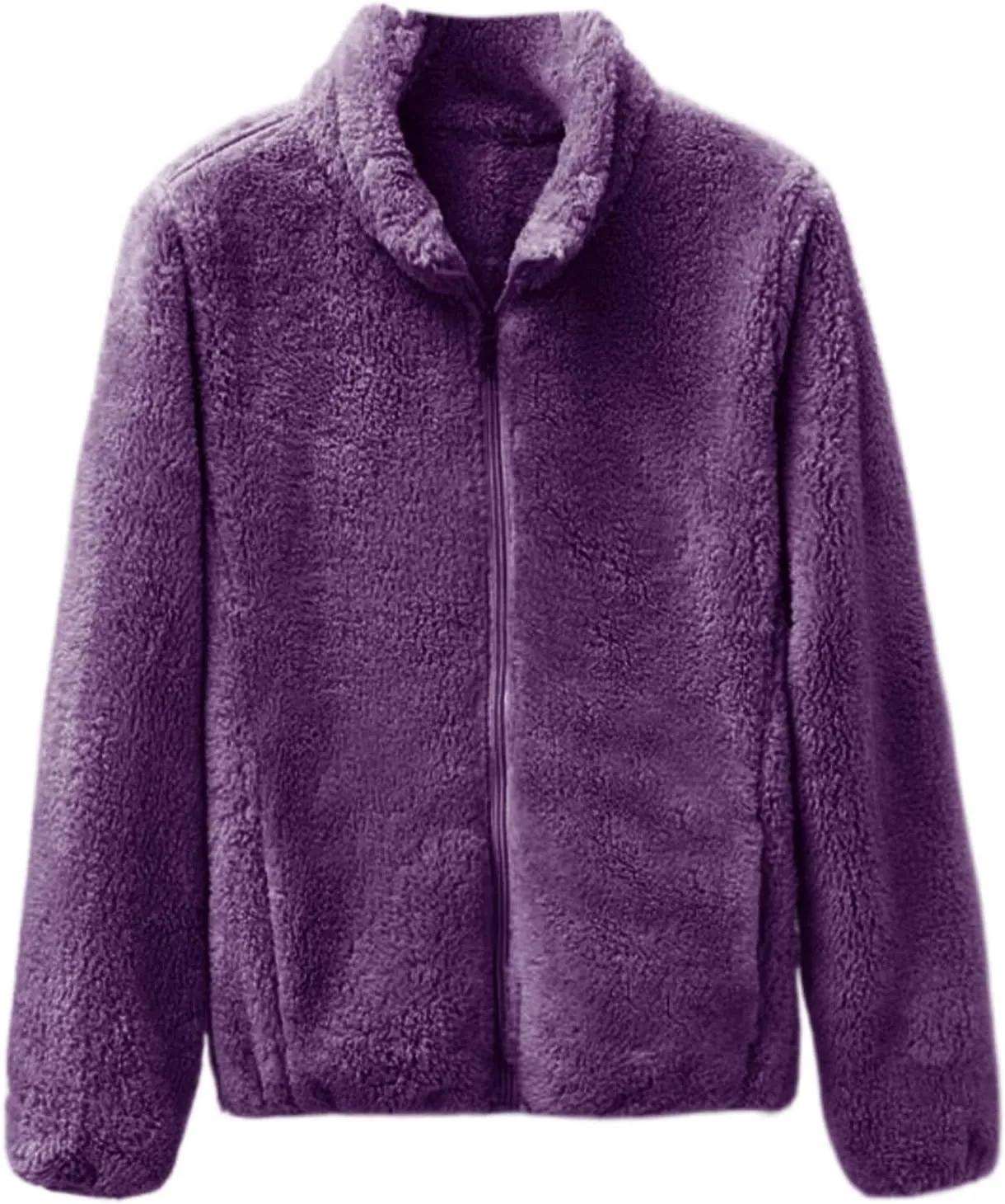 SHAOBGE Oversized Jacket for Women Women's Winter Zipper Fluffy Wool Teddy Casual Coat Zipper Women plus Size Winter