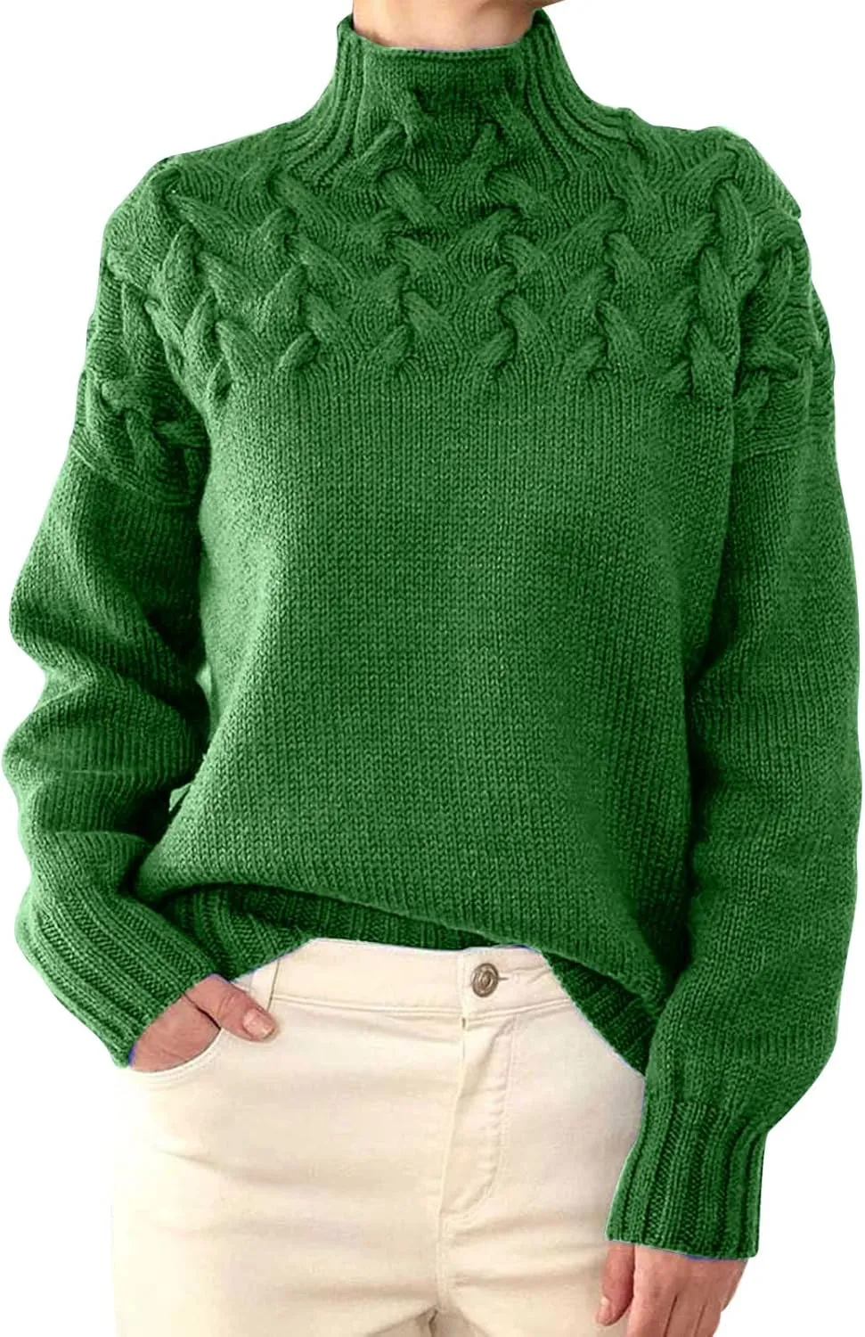 SHAOBGE Womens Sweaters Fuzzy Pullover Women Striped Womens Sweater Womens Striped Turtlenecksweater