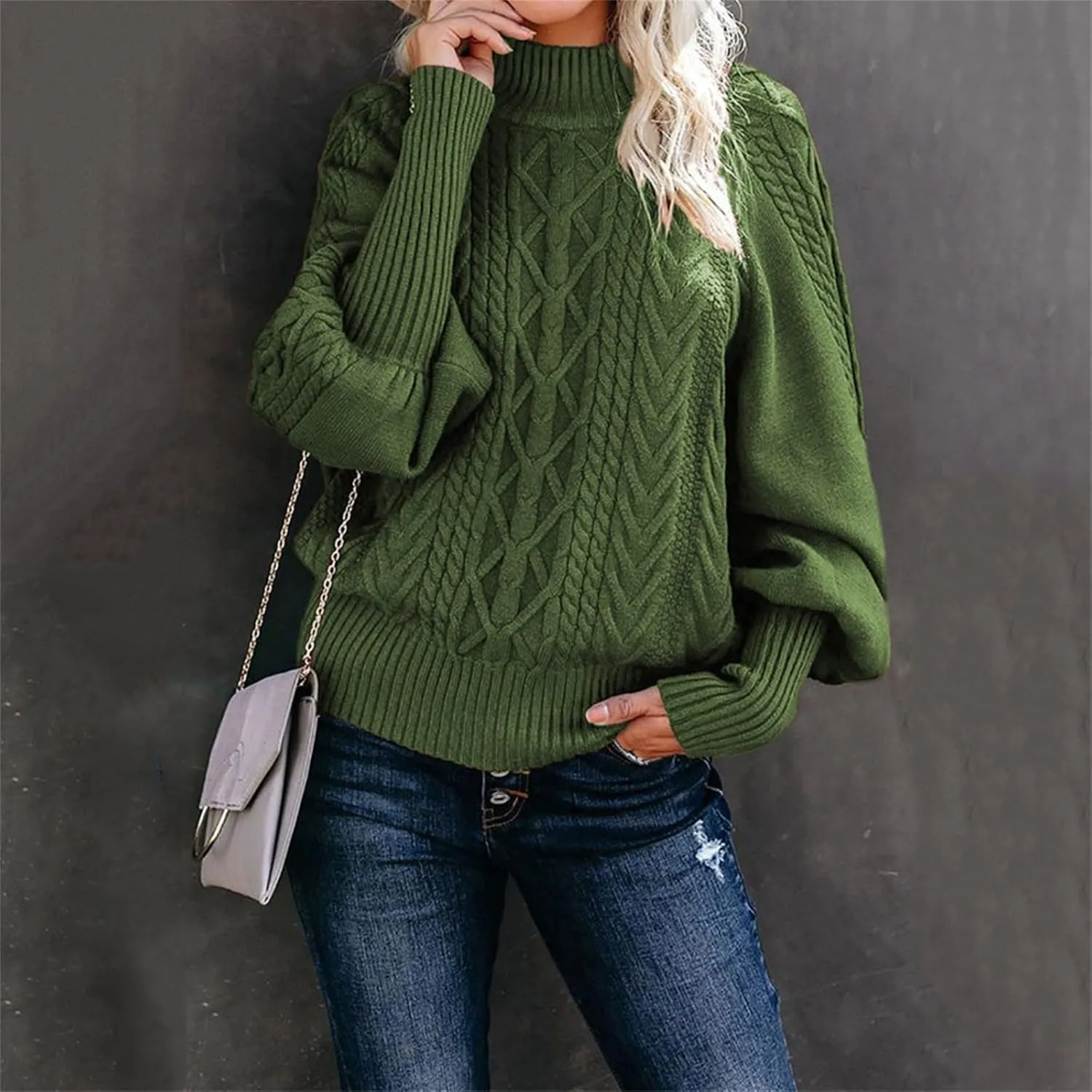 SHAOBGE Womens Sweaters Knit Pullover Sweater Women Polo Cardigan Sweaters for Women Red Striped Sweater