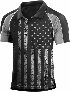 Short Sleeve Polo Shirts for Men Short Sleeve Polo Shirts for Men Sleeve Performance Patriotic Shirt Funny Shirt Men