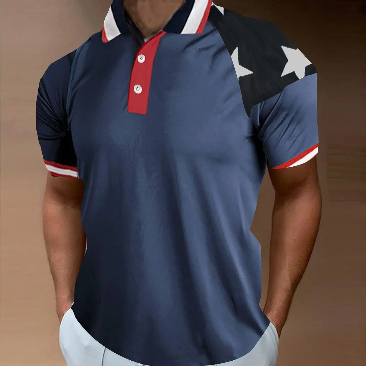 Short Sleeve Polo Shirts for Men Short Sleeve Polo Shirts for Men Sleeve Performance Patriotic Shirt Funny Shirt Men