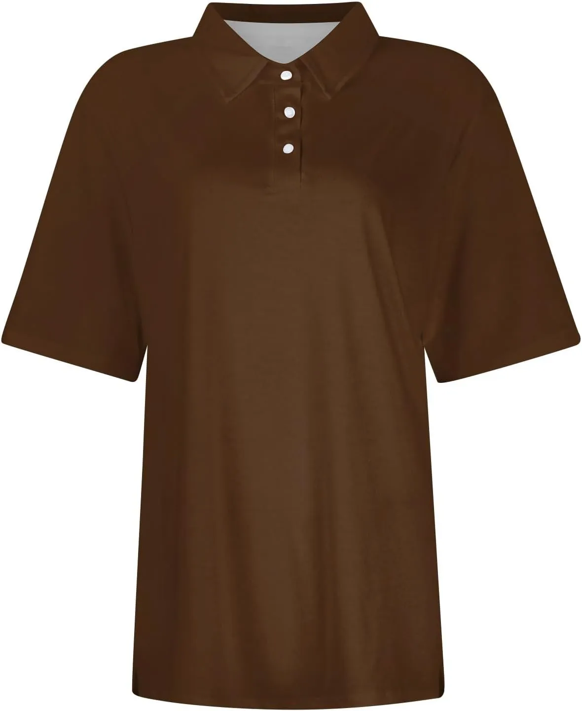 Short Sleeve Shirts for Women Polo Shirts Collared Summer Shirts Button Down Blouses Dressy Loose Fit Solid Clothes