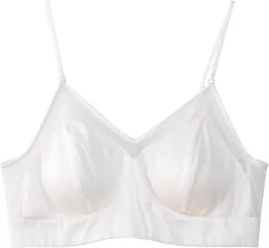 Silk Backless Bandeau Bra for Women, Breathable Mulberry Silk Bralette, Comfortable Camisole Lingerie for Sleepwear and Everyday Wear