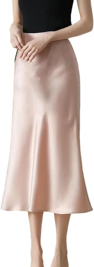 Skirts for Women Satin High Waisted Slim Fit Long Skirt Fashion Versatile Skirts