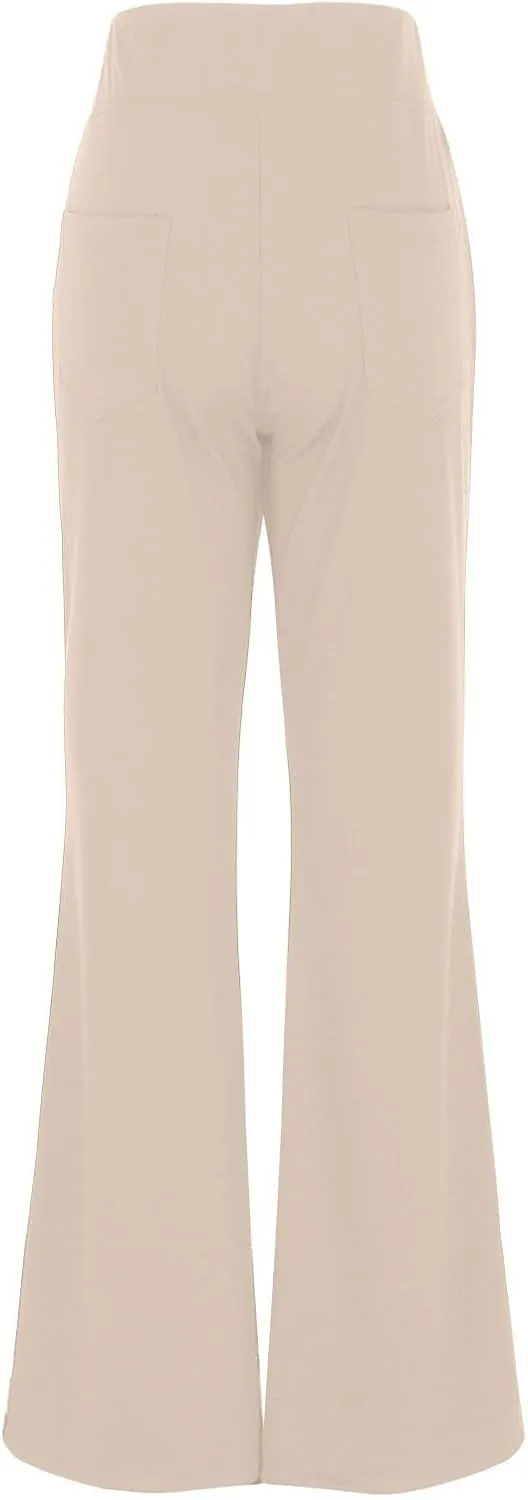 Slacks for Women Bootcut High Waisted Yoga Dress Pants Tummy Control Stretchy Work Pants Pull On Trousers with Pocket