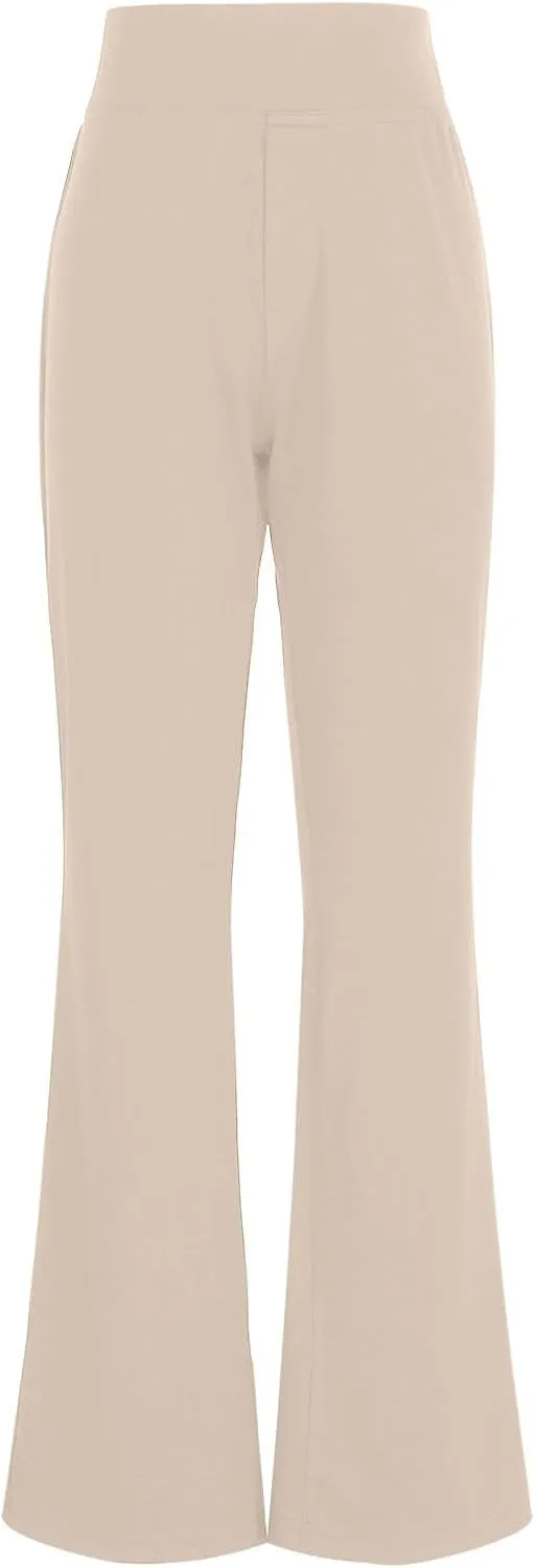 Slacks for Women Bootcut High Waisted Yoga Dress Pants Tummy Control Stretchy Work Pants Pull On Trousers with Pocket