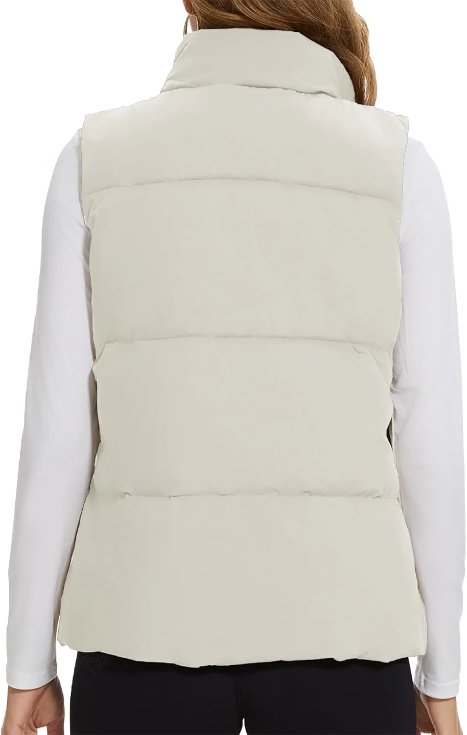 SMENG Women Puffer Vest Zip Up Stand Collar Sleeveless Winter Quilted Padded Vest Winter Down Coat Outwear with Pockets