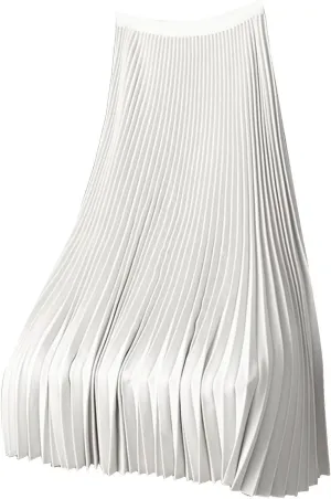 Solid Color Premium Satin Pleated Skirt Plus Size Versatile Skirt Womens Midi Jean Skirts