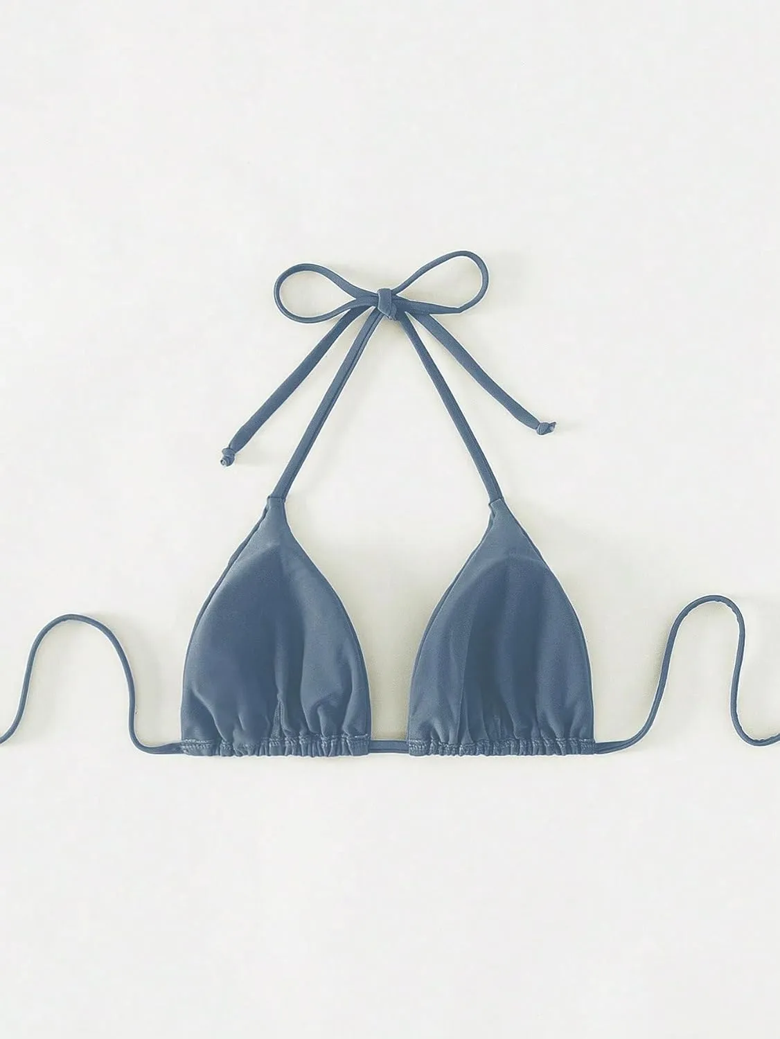 SOLY HUX Women's Halter Triangle Bikini Top Tie Back Bathing Suit Top Sexy Swimwear for Women