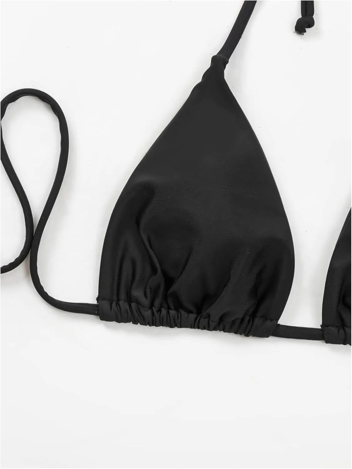 SOLY HUX Women's Halter Triangle Bikini Top Tie Back Bathing Suit Top Sexy Swimwear for Women
