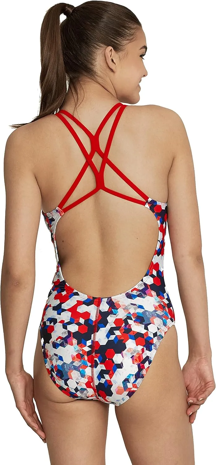 Speedo Women's Swimsuit One Piece Thin Strap High Cut
