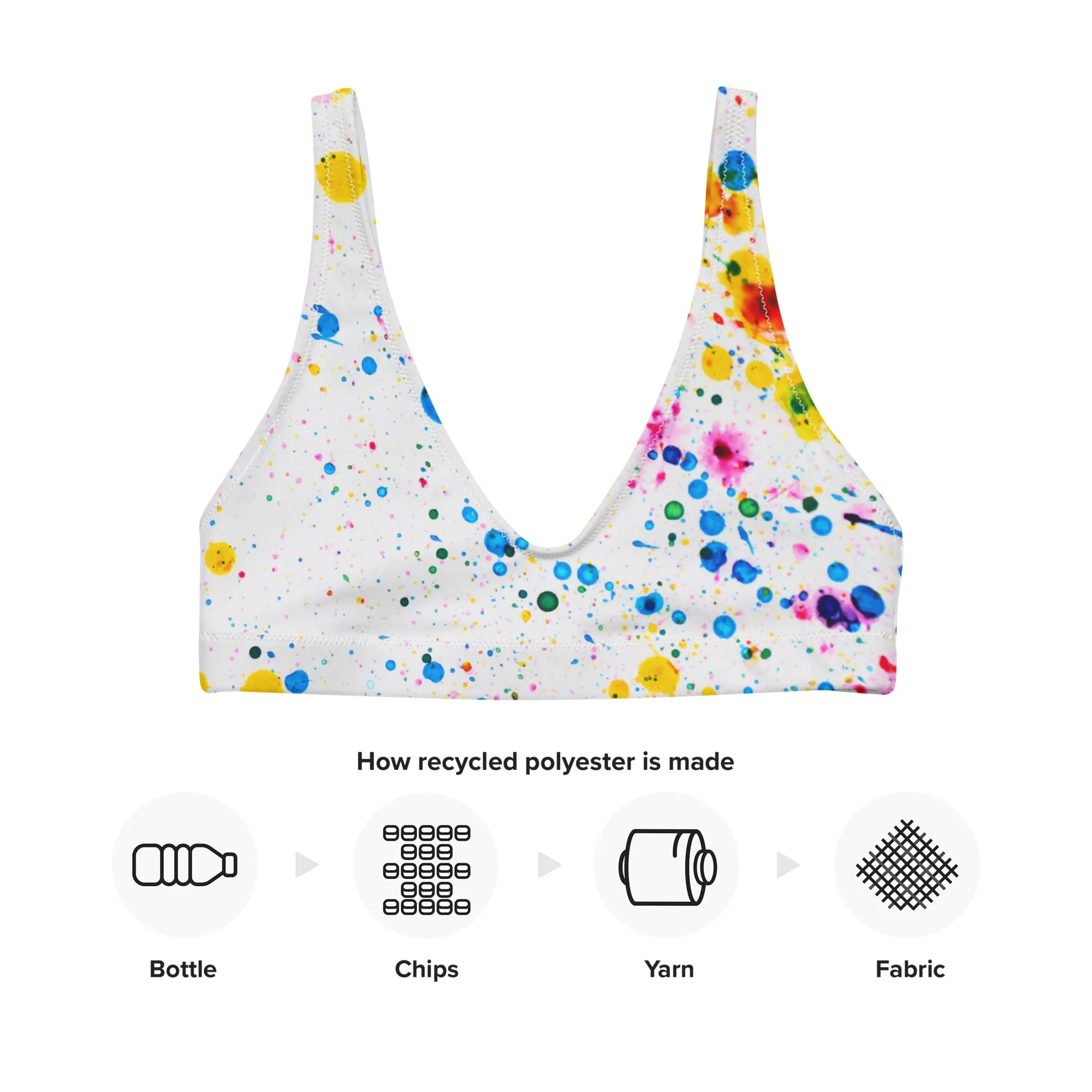 Splatter paint bikini tops swimwear