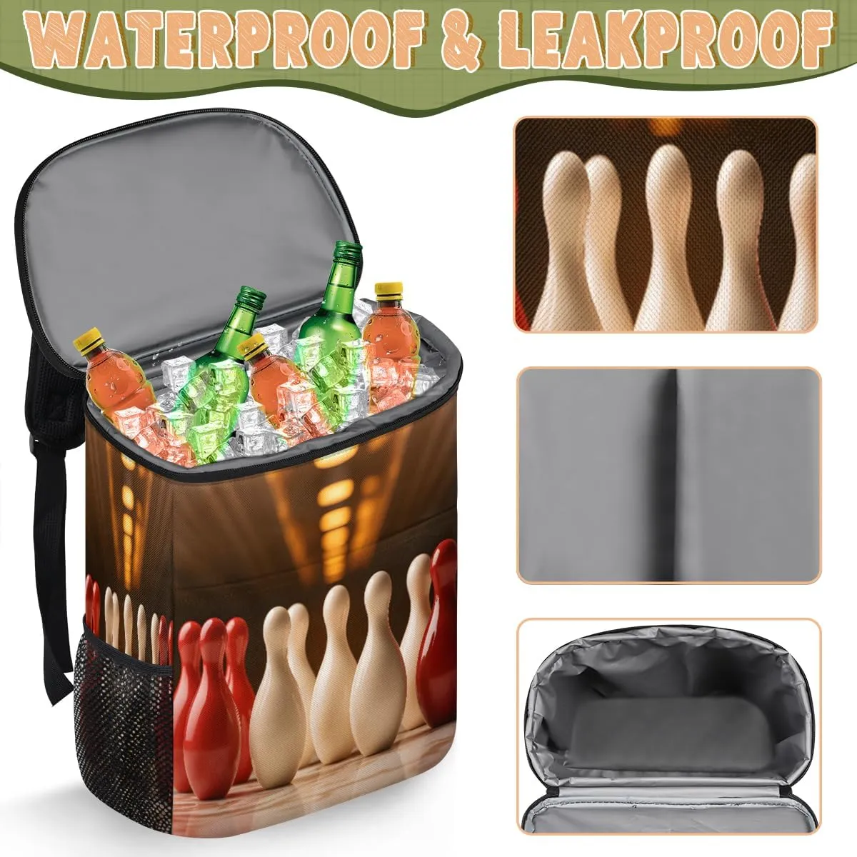 Sport Ball Soccer Cooler Backpack Insulated Backpack Cooler Waterproof Leak Proof Large Capacity Cooler Bag