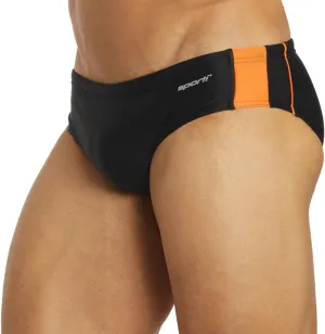 Sporti Men's Swim Briefs - Printed Color & Solid Swimsuit Training Suit - Men's Athletic Swimwear Briefs for Lap Swimming