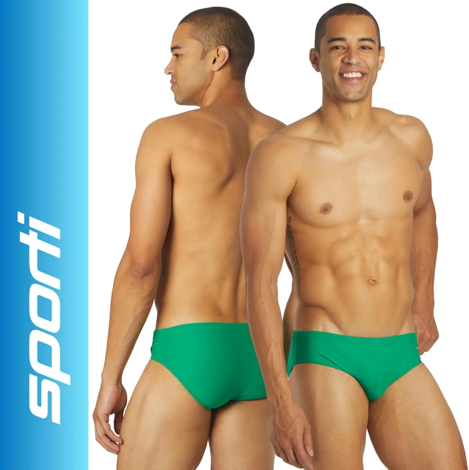 Sporti Men's Swim Briefs - Printed Color & Solid Swimsuit Training Suit - Men's Athletic Swimwear Briefs for Lap Swimming