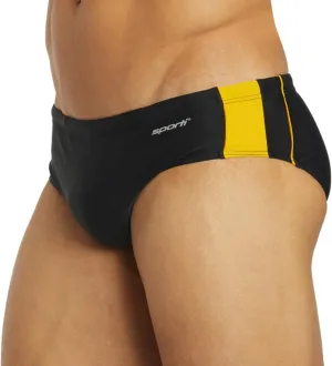 Sporti Men's Swim Briefs - Printed Color & Solid Swimsuit Training Suit - Men's Athletic Swimwear Briefs for Lap Swimming