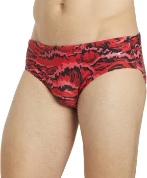 Sporti Men's Swim Briefs - Printed Color & Solid Swimsuit Training Suit - Men's Athletic Swimwear Briefs for Lap Swimming