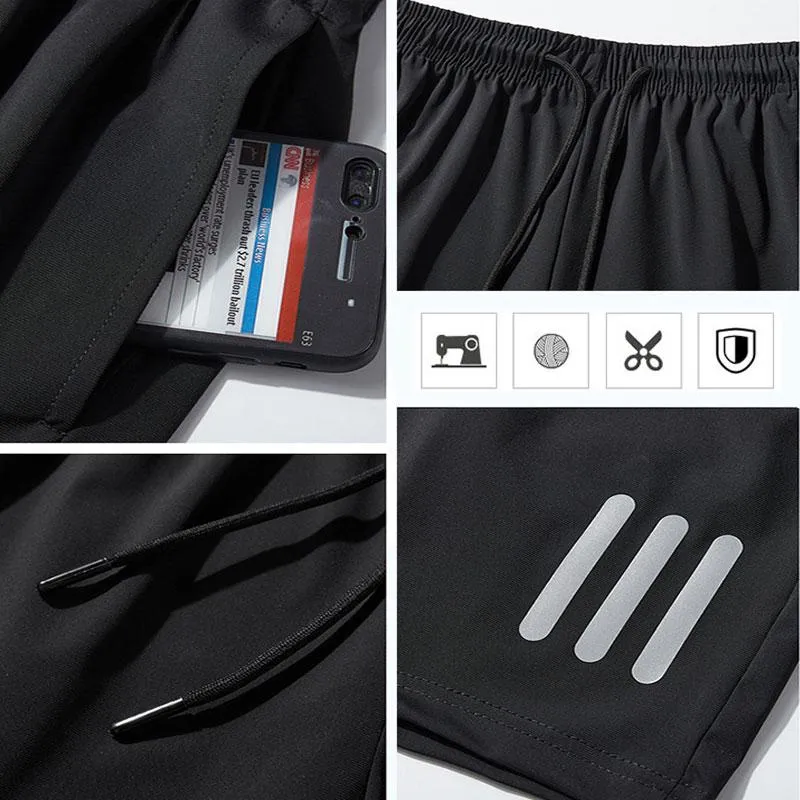 Sports Ice Silk Quick Dry Stretch Shorts