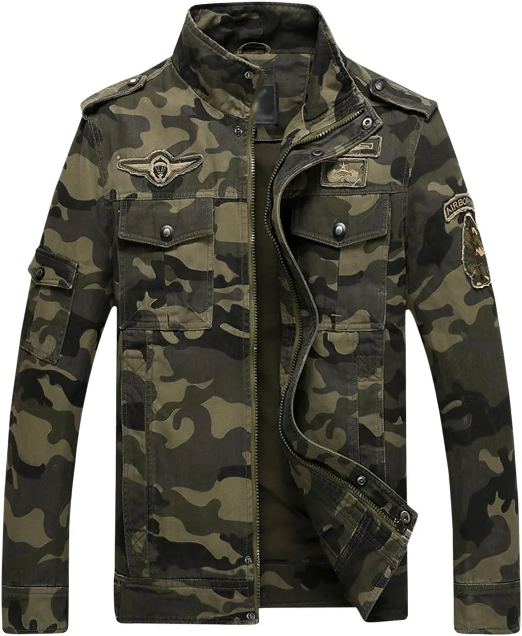 Springrain Men's Casual Military Jackets Camouflage Cotton Army Jacket Outwear