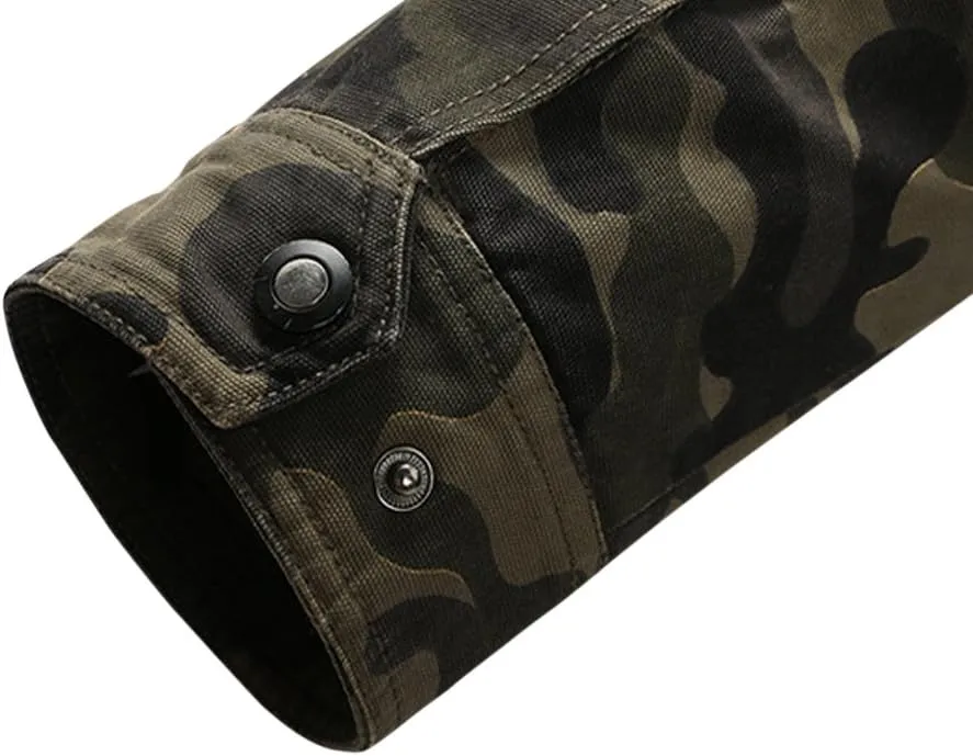 Springrain Men's Casual Military Jackets Camouflage Cotton Army Jacket Outwear