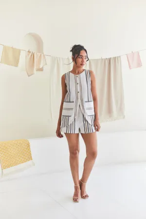 Striped Cotton Sleeveless Top