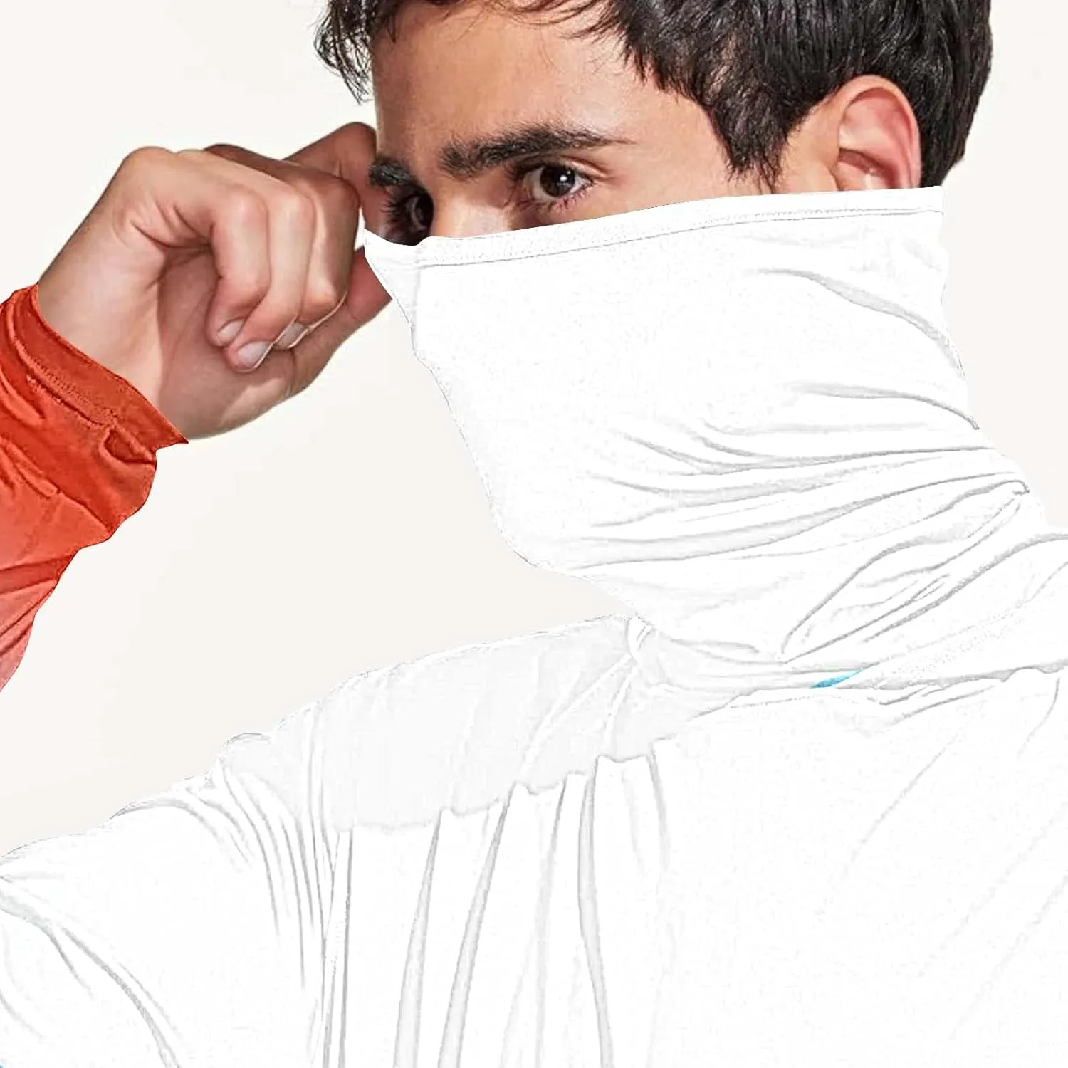 Sun Protection Shirts for Men with Mask UPF 50 Rash Guards Cooling Hoodies Lightweight Long Sleeve Fishing Blouses