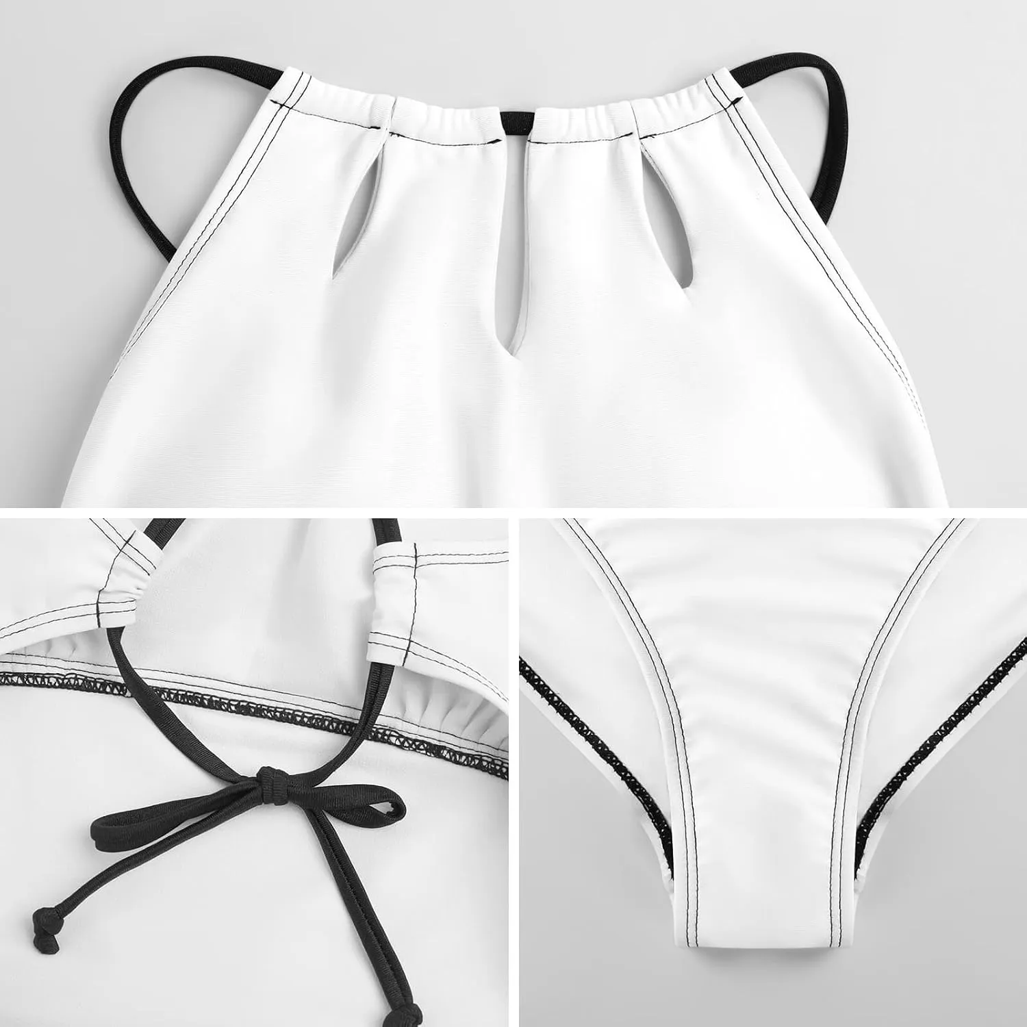 Supdreamc Women's One Piece Swimsuits Monokini High Cut Low Back Swimwear Beachwear