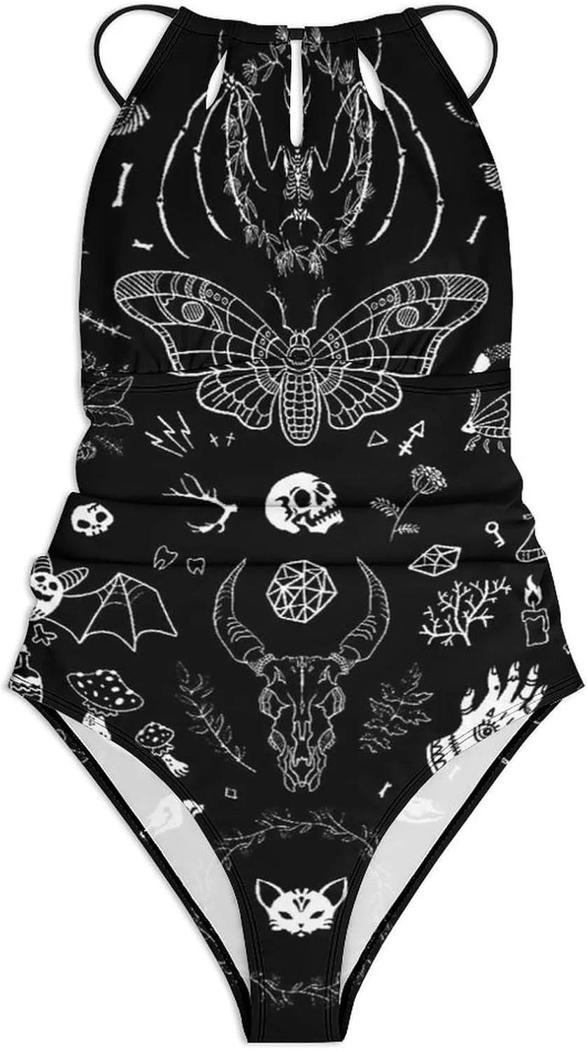 Supdreamc Women's One Piece Swimsuits Monokini High Cut Low Back Swimwear Beachwear