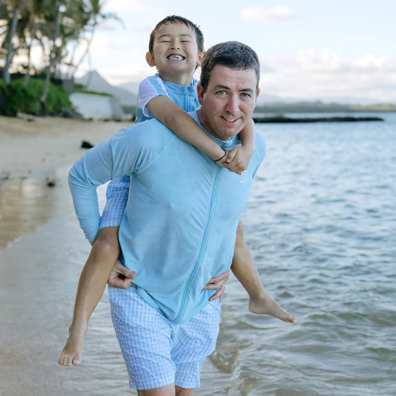 SwimZip Men's Long Sleeve Zipper Rash Guard Swim Shirt w/ UPF 50  Sun Protection