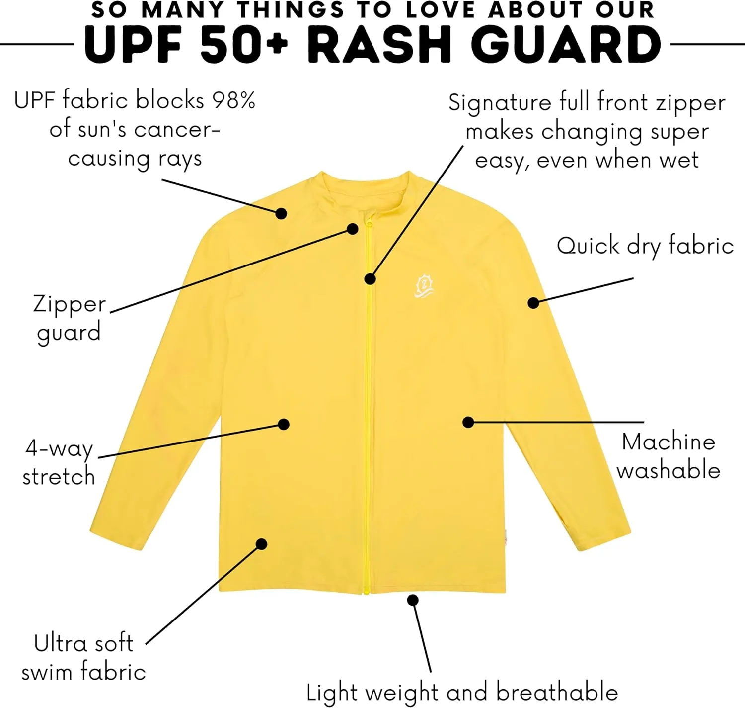 SwimZip Men's Long Sleeve Zipper Rash Guard Swim Shirt w/ UPF 50  Sun Protection