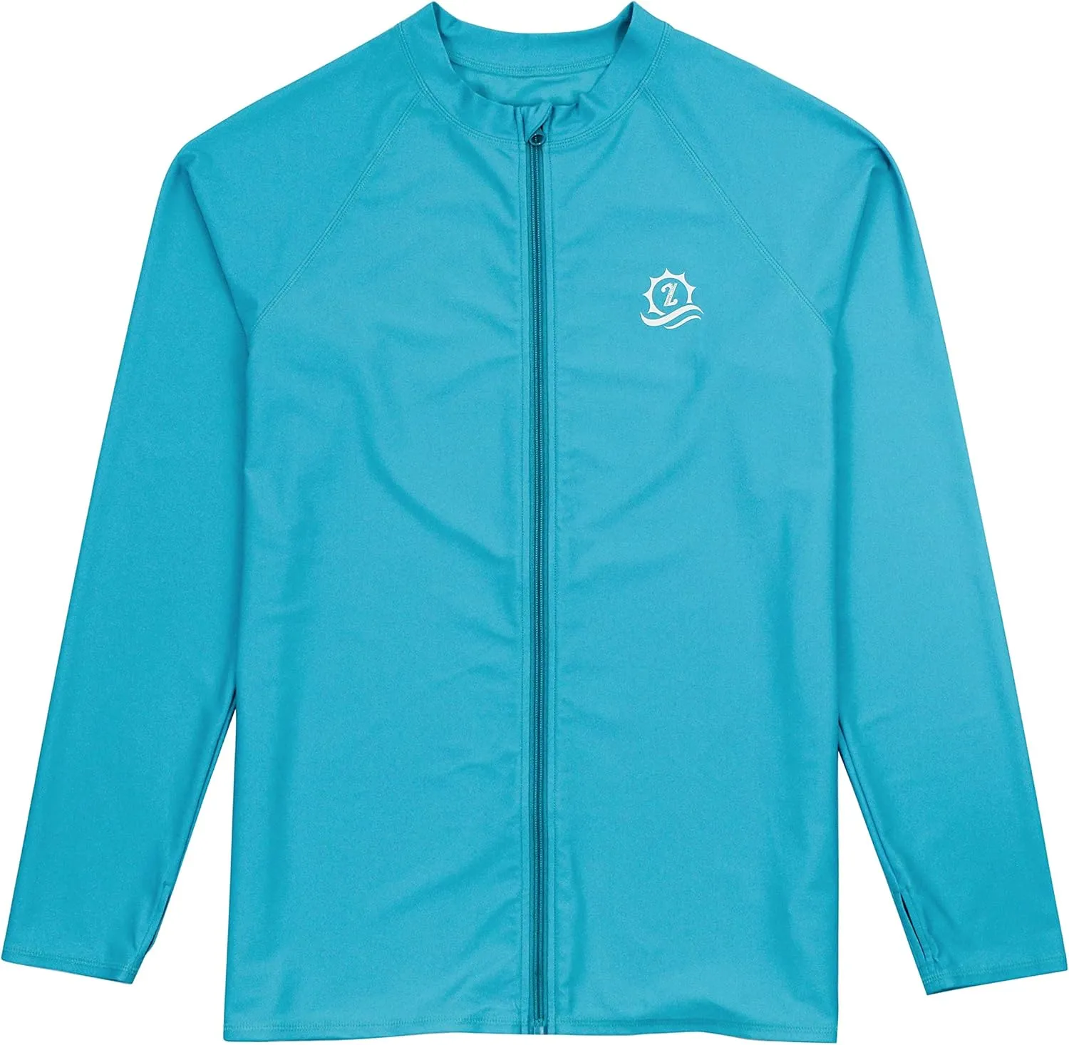 SwimZip Men's Long Sleeve Zipper Rash Guard Swim Shirt w/ UPF 50  Sun Protection