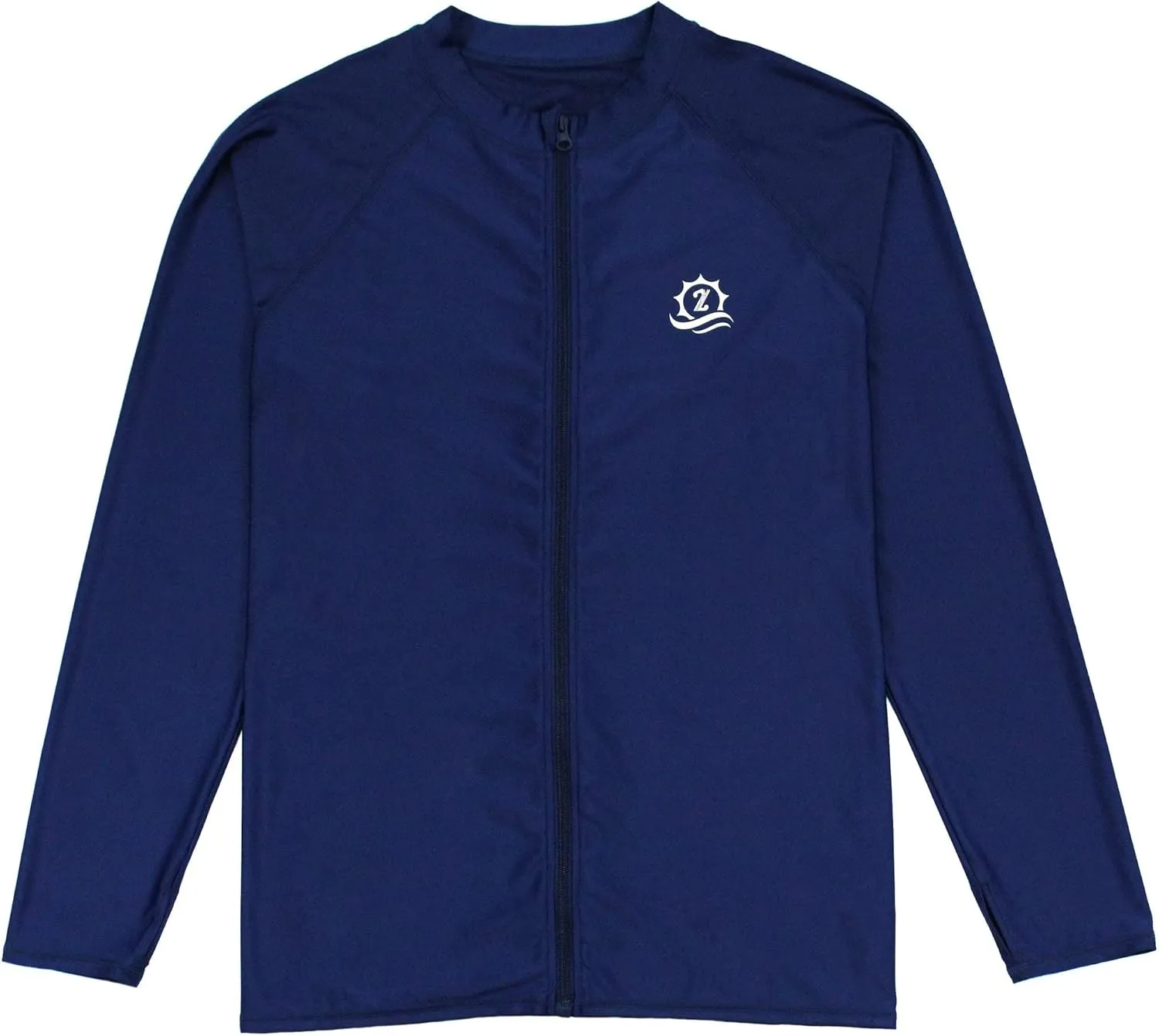 SwimZip Men's Long Sleeve Zipper Rash Guard Swim Shirt w/ UPF 50  Sun Protection