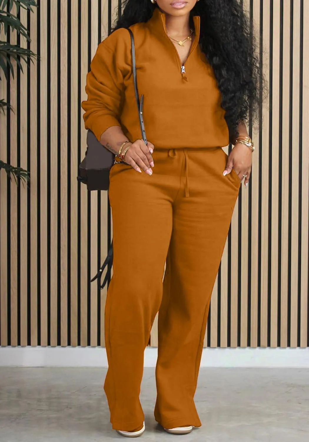 Tbahhir Womens Tracksuits 2 Piece Outfits Lounge Sets Long Sleeve Pullovers and Joggers Pants with Pockets