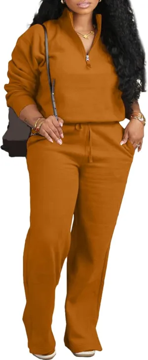 Tbahhir Womens Tracksuits 2 Piece Outfits Lounge Sets Long Sleeve Pullovers and Joggers Pants with Pockets