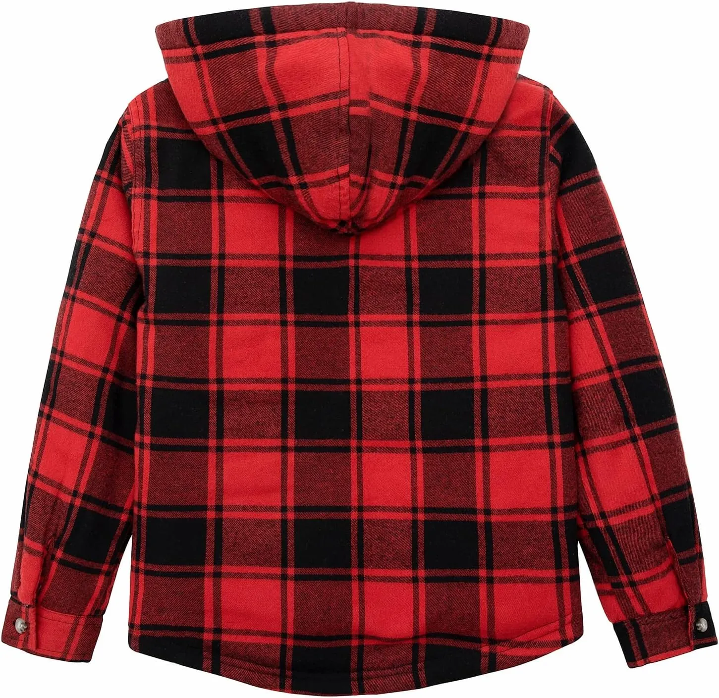 ThCreasa Boys Plaid Flannel Jackets Sherpa Lined Zip Up Long Sleeve Warm Flannel Shirt with Hood