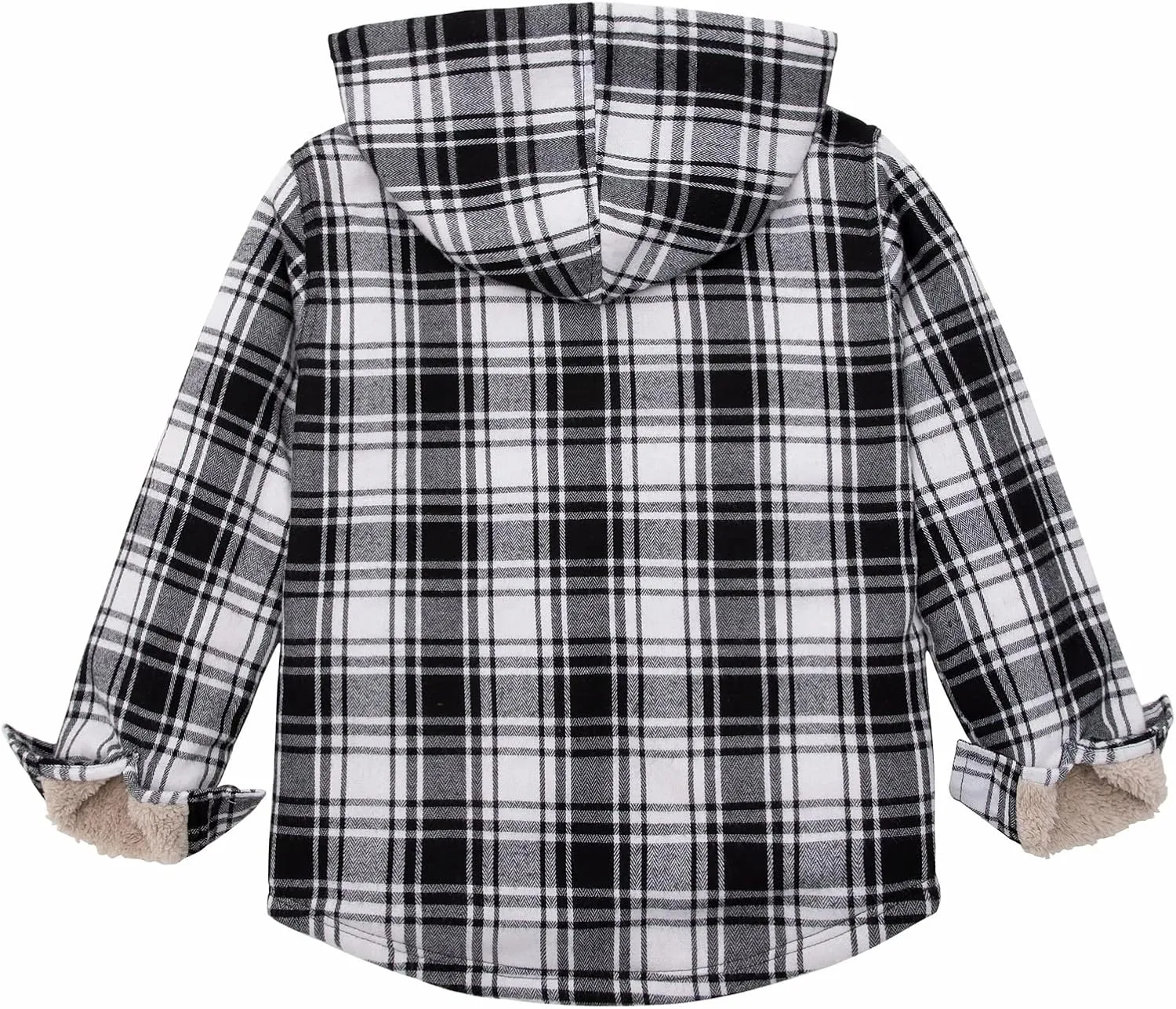 ThCreasa Boys Plaid Flannel Jackets Sherpa Lined Zip Up Long Sleeve Warm Flannel Shirt with Hood